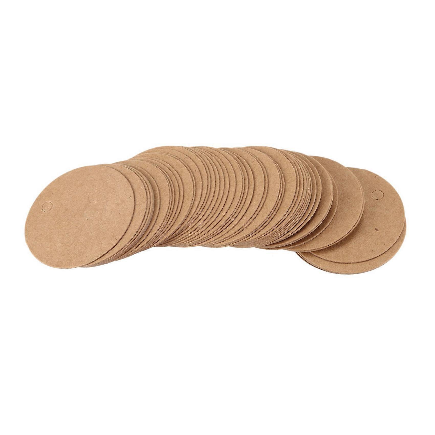 100Pcs Round Kraft Gift Tag with Jute Cord