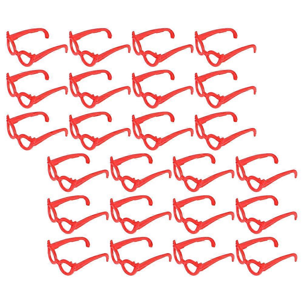 Plastic Doll Sunglasses Mini Glasses for Decor 60Pcs Red Doll Accessory