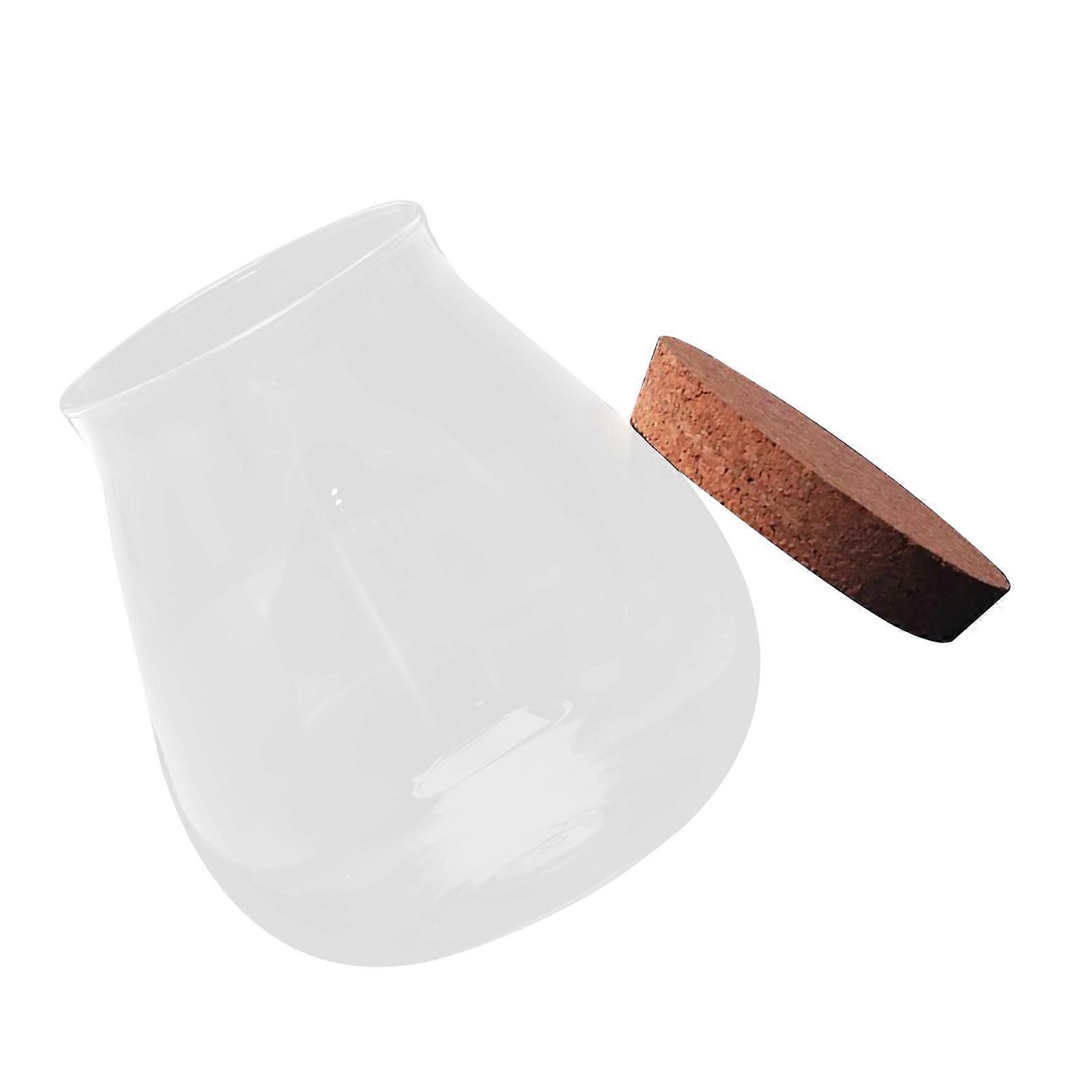 Glass Storage Pot for Display 1Pcs Brown Stopped Terrarium