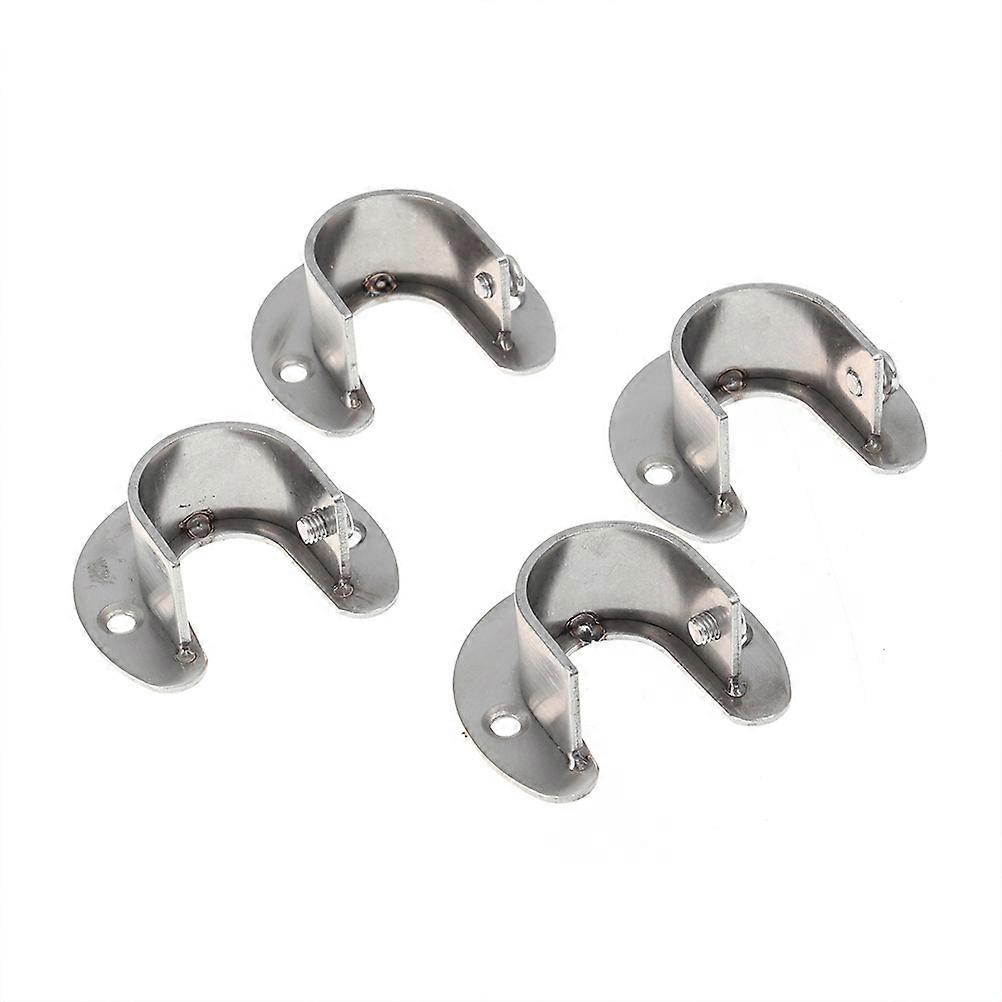 Stainless Steel Closet Pole Socket for Secure Mounting 6Pcs U Bracket Supports