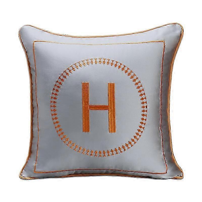 H Latter Printed Throw Pillow 2025