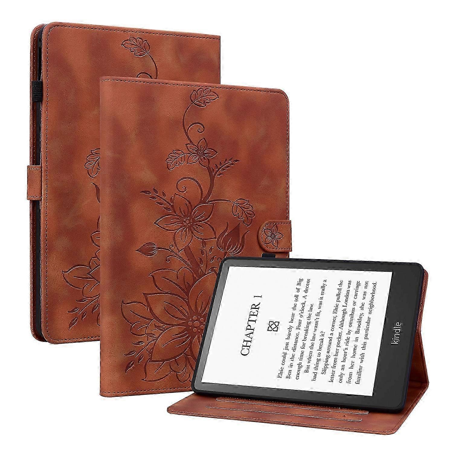 2026 Lily Embossed Leather Smart Tablet Case
