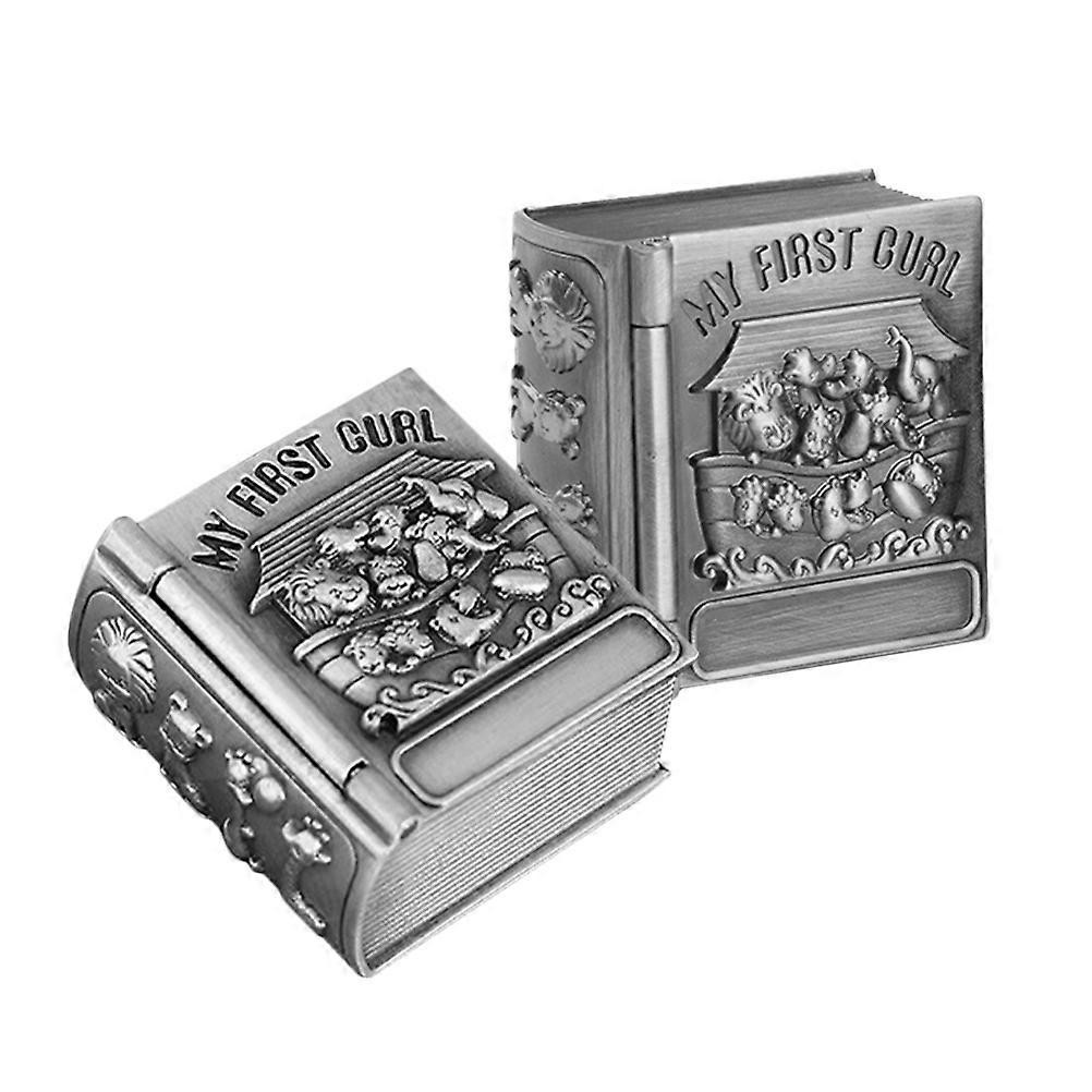 Silver Metal Tooth Box for Storage 2Pcs Baby Teeth Keeper Boxes