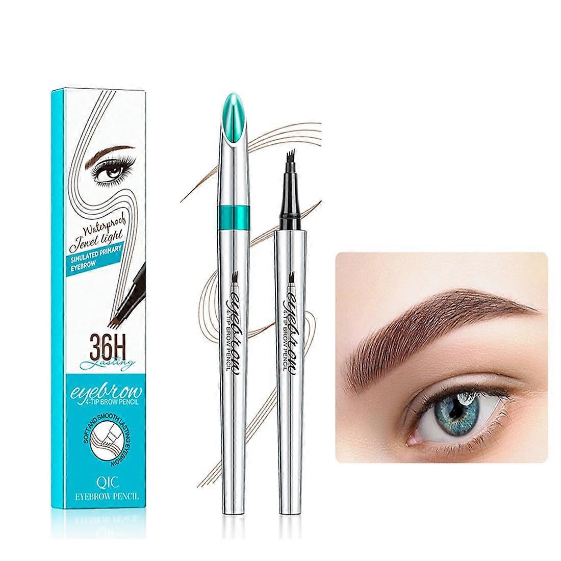 2 PCS Waterproof Microblading Eyebrow Pencil with Dual Precision Tips Smudge Proof Red Brown