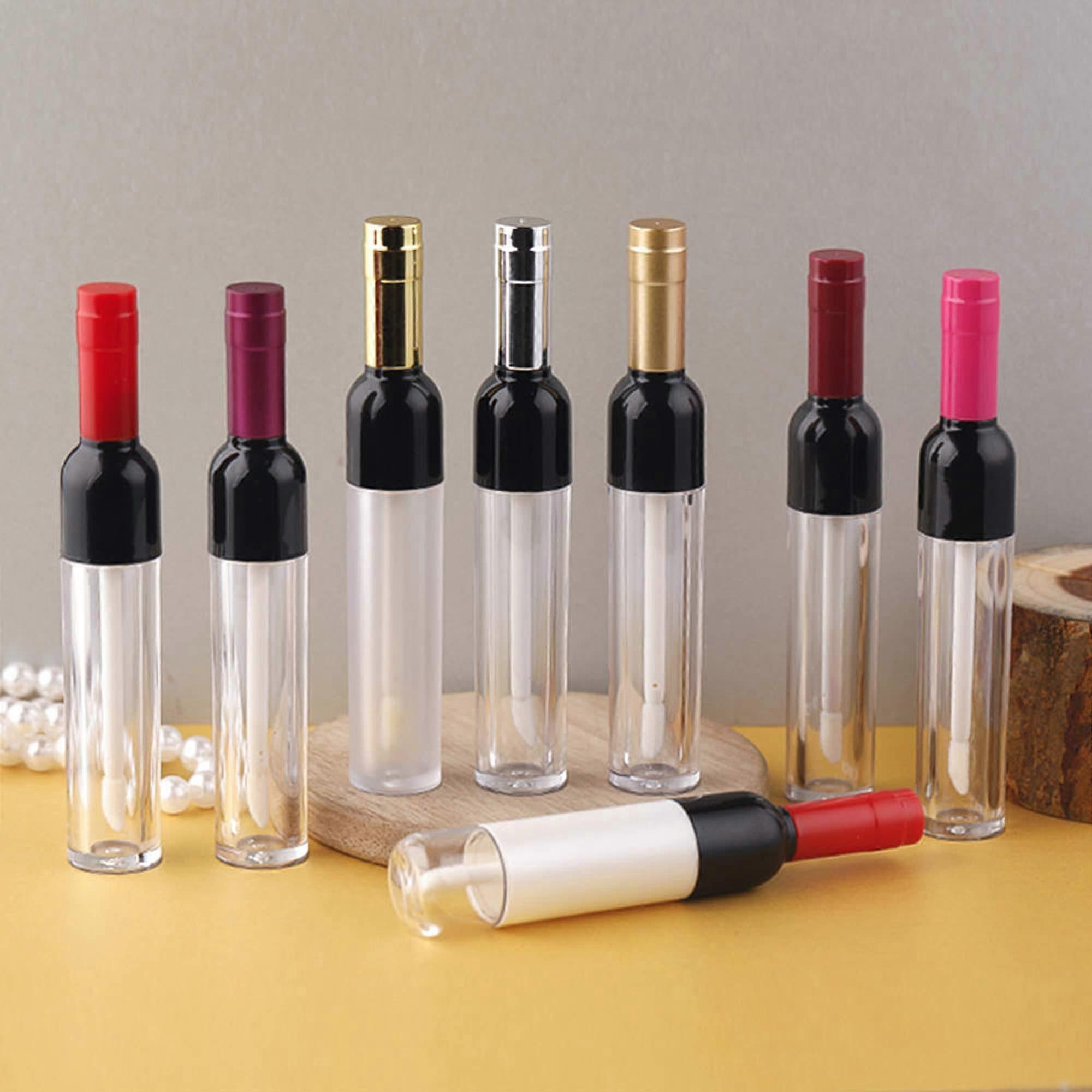 16 Pack 5ml Wine Bottle Lip Gloss Tubes with Wand, Refillable Empty Containers for Travel Use