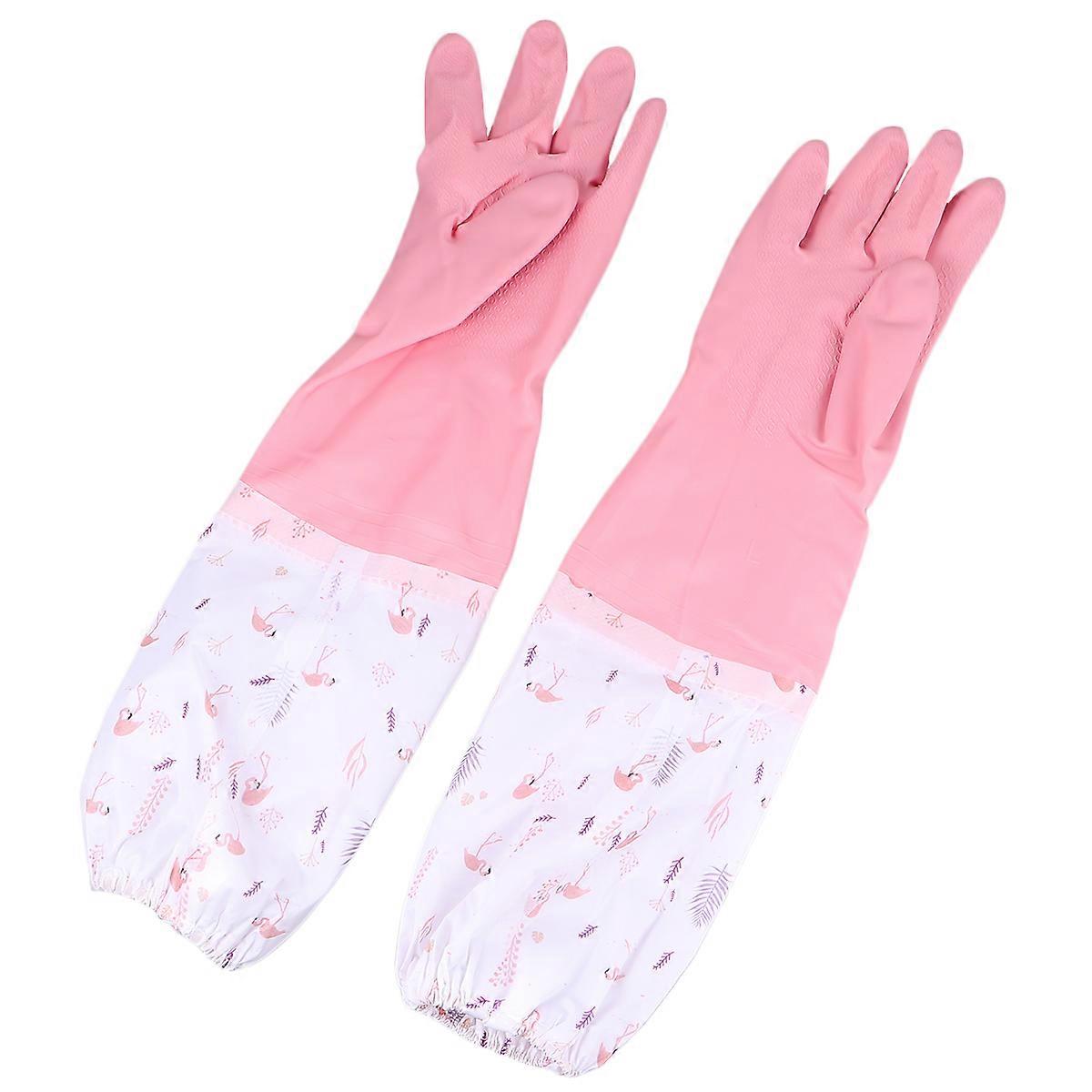 Rubber Gloves Thickened for Kitchen Use 2Pair Waterproof Dishwashing Gloves
