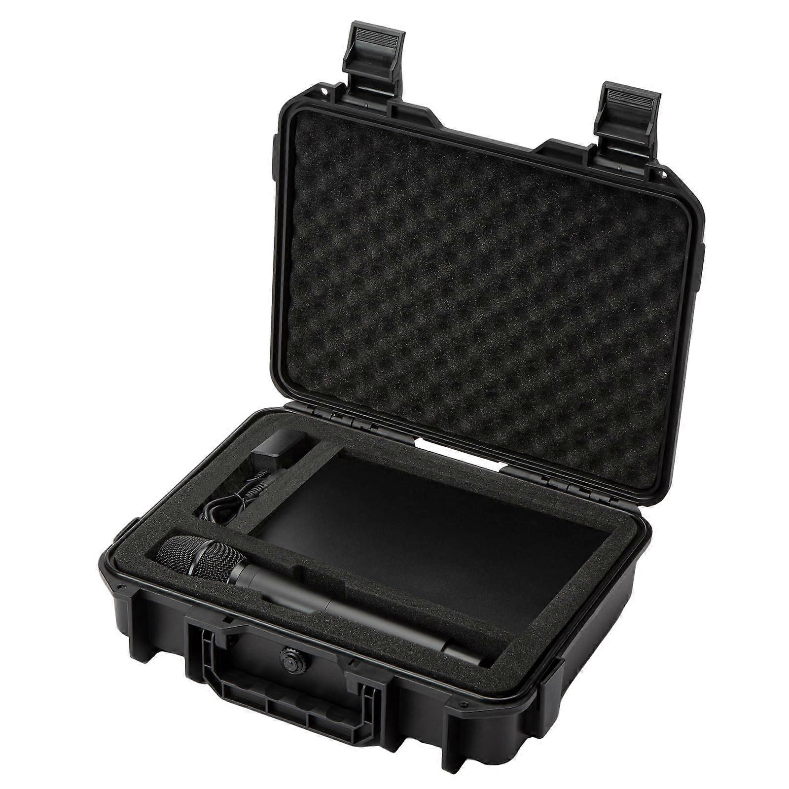 Microphone Hard Case with Custom Foam Fit, Shockproof Water Resistant Storage for Audio Gear