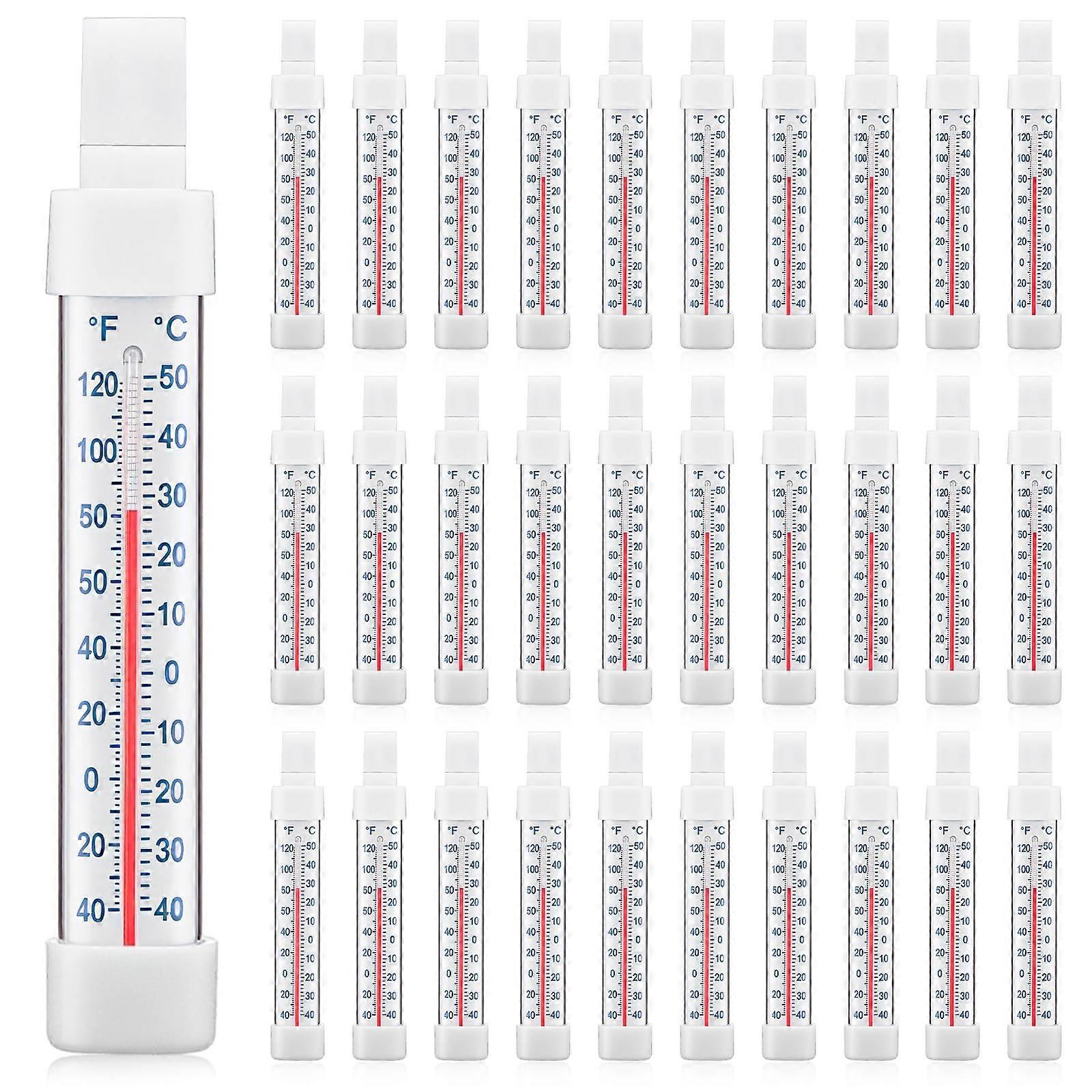 30 Pack Analog Fridge Freezer Thermometer with Dual Scale, Wide Range, Easy Read for Kitchen