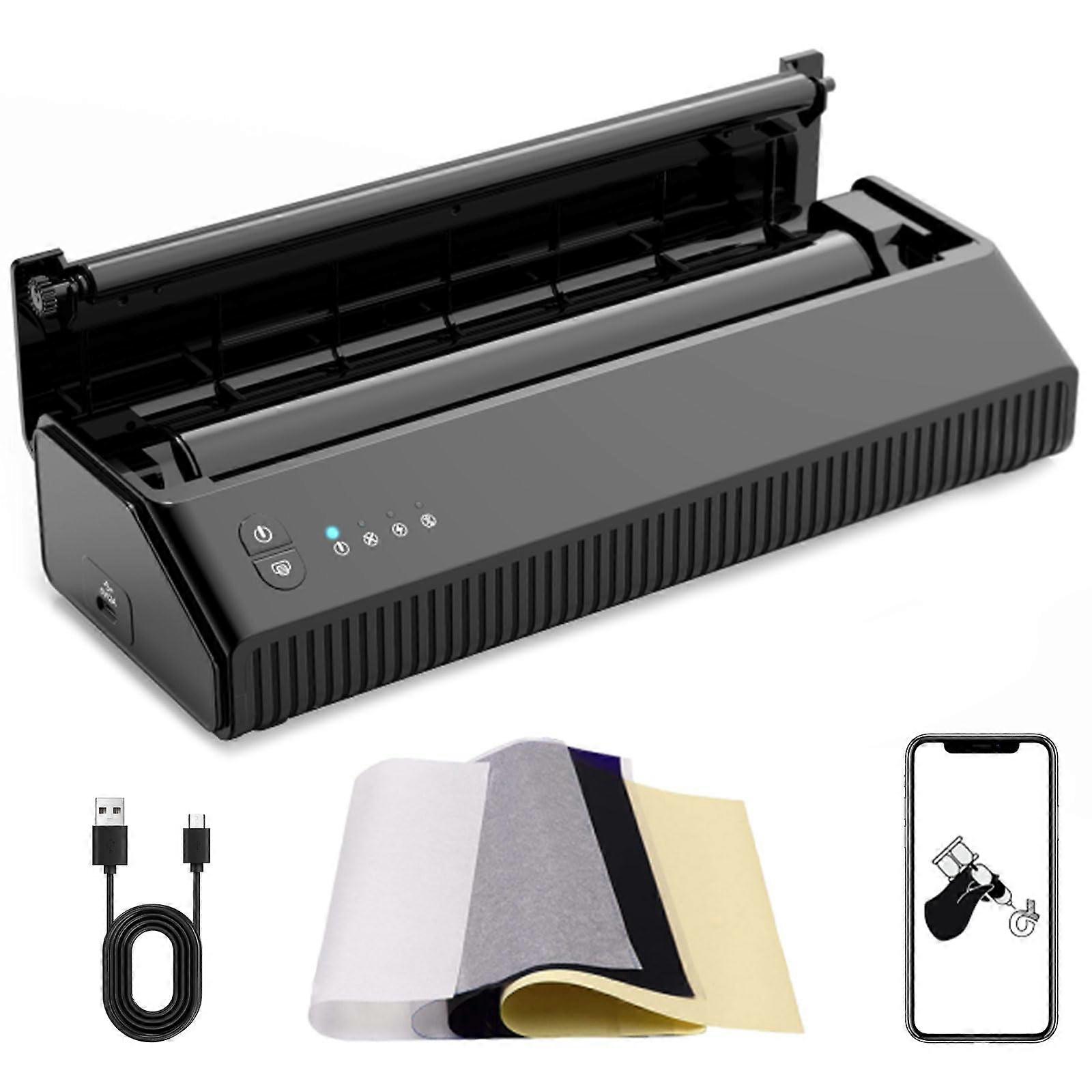 Wireless Tattoo Printer Bluetooth Thermal Stencil Printer for Android iOS PC with 10 Sheets