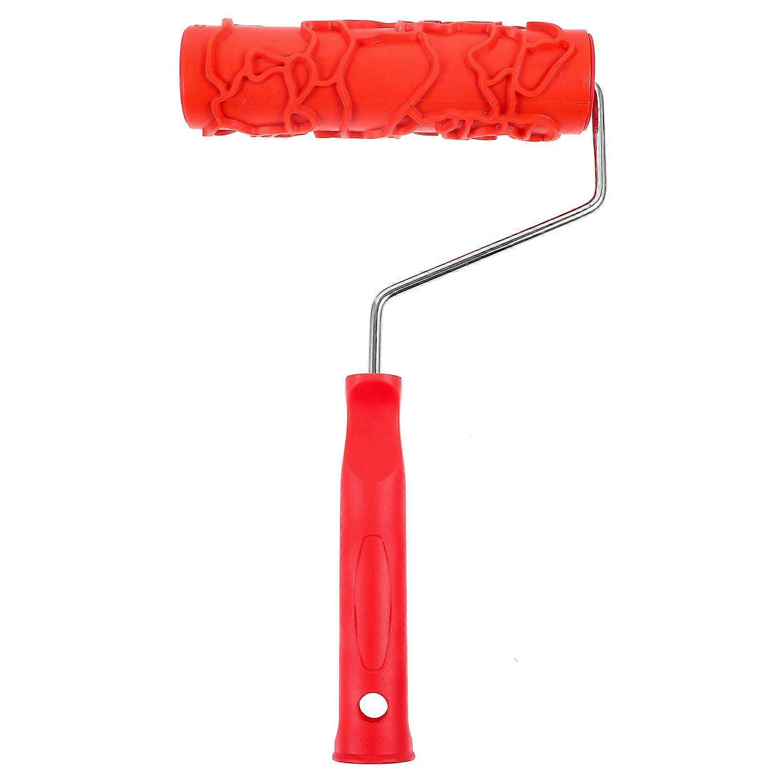 Textured Paint Roller Portable Texture Roller Pattern Paint Roller with Handle for Home Wall Decoration