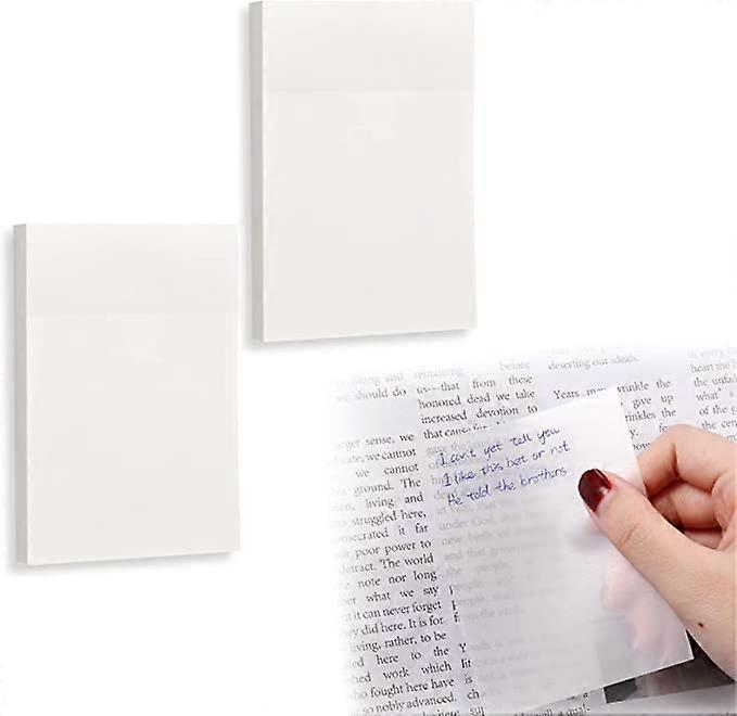 2 Pieces Sticky Notes Transparent Notepad Sheet Stationery Pad Portable Work