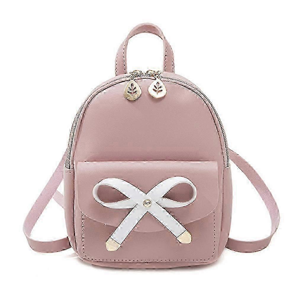 Girls Bowknot Cute Leather Backpack Mini Backpack Purse