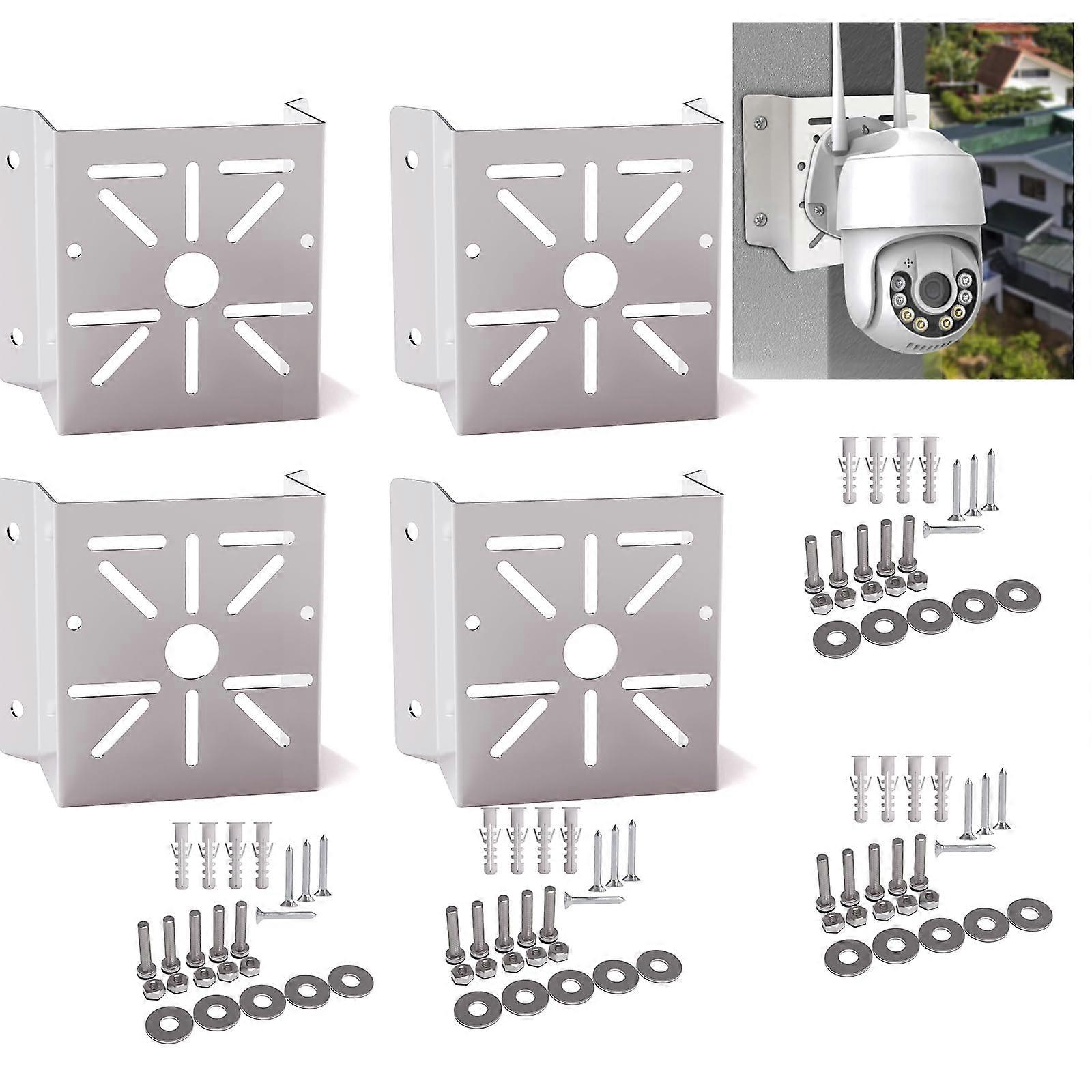4 Pack CCTV Wall Mount Bracket, Adjustable Weatherproof Metal Security Camera Mount for Outdoor