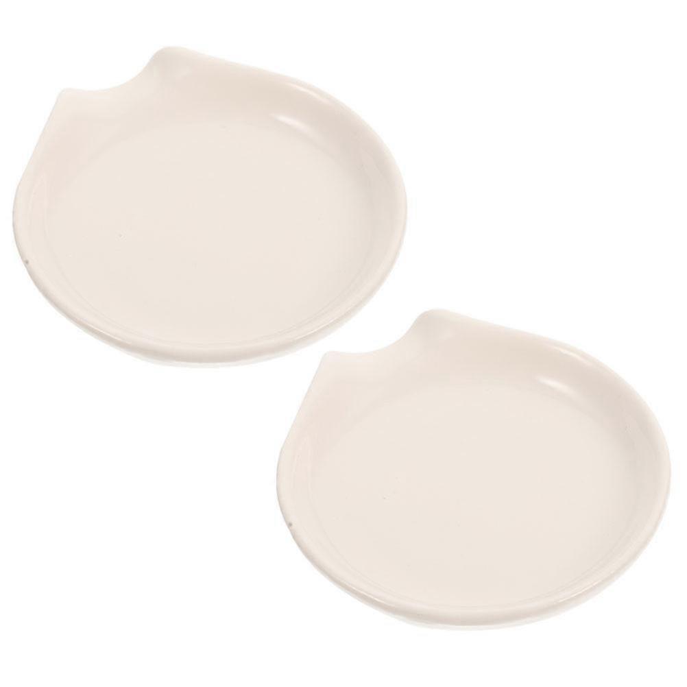Ceramic Spoon Rest for Kitchen Use 2Pcs Porcelain Spoon Holder Set