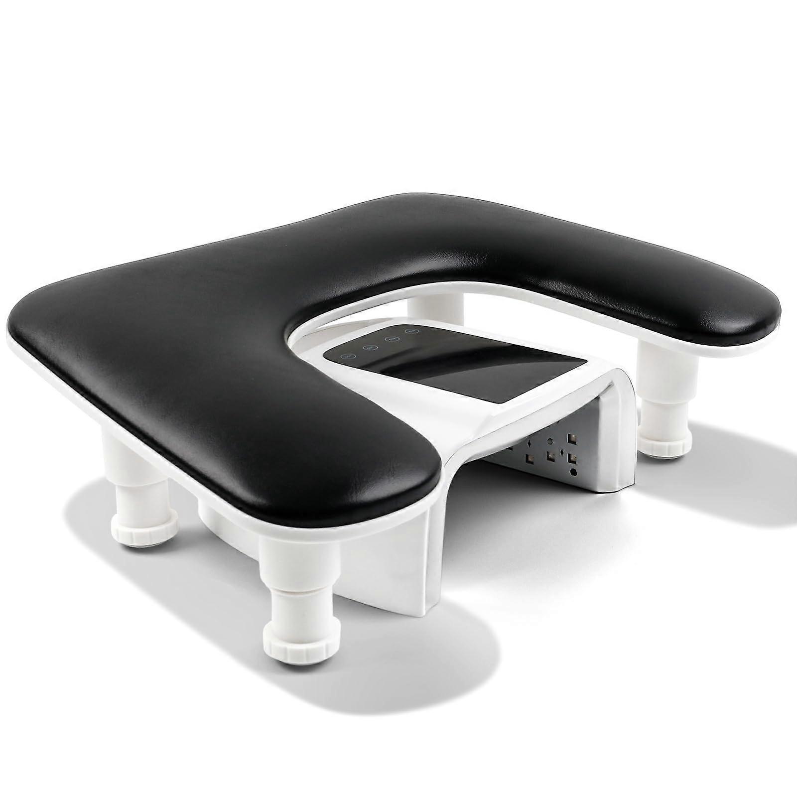Adjustable Height UShaped Nail Arm Rest with EasyClean PU Leather for Manicure