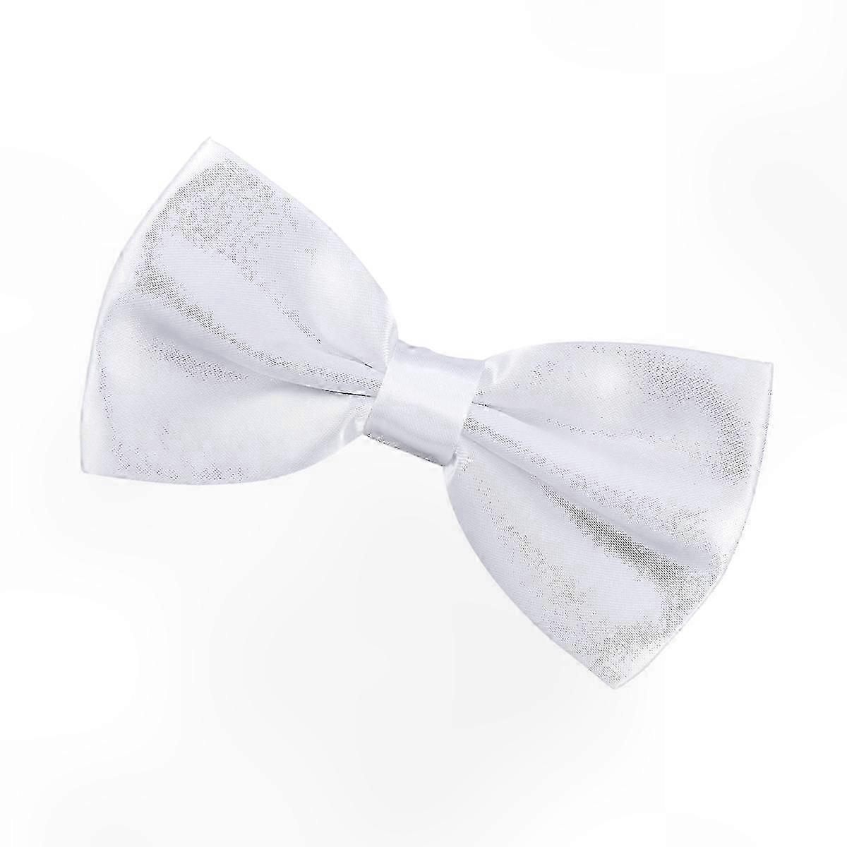 White Polyester Silk Bowtie for Men - Durable Formal Accessory, Versatile Design (1 Set)