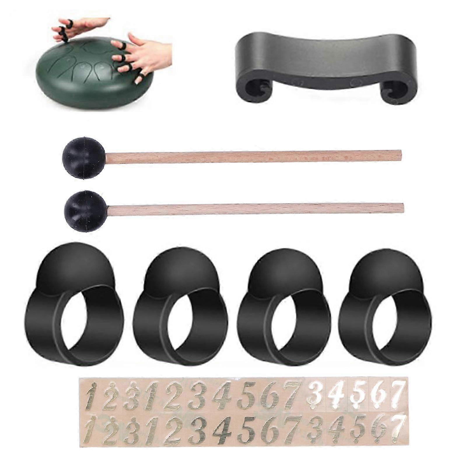 Drumstick set, including finger stickers, suitable for percussion instruments.
