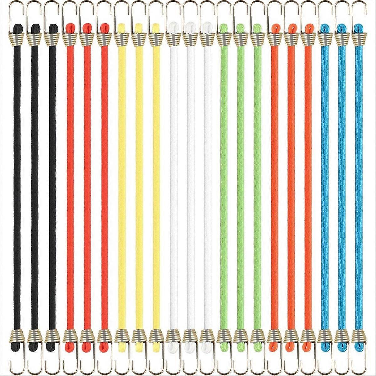 21 Pcs Bungee Cords with Hooks,10in Adjustable Short Bungee Cords