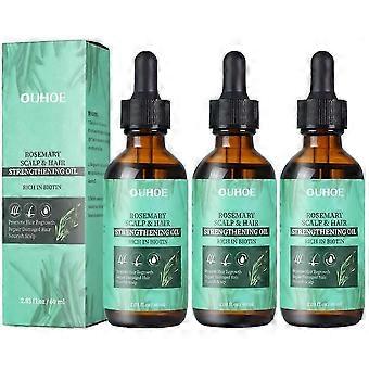 3PCS Hair Growth Oil Dense Hair Essential Oil Anti Hair Loss Nourishing Rosemary Smooth Nourishment Essential