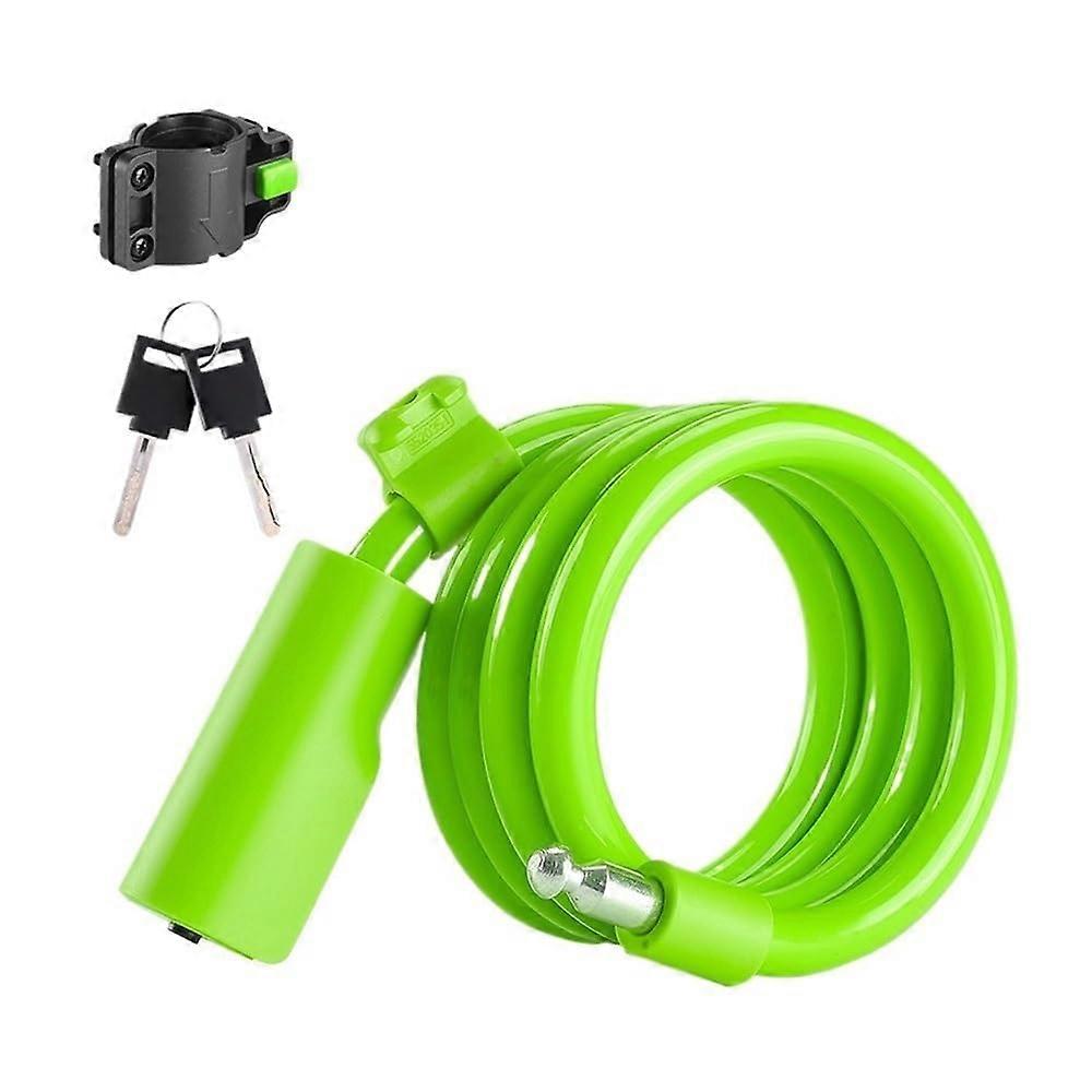 Bicycle Lock with Solid AntiTheft Security, Waterproof Cable for Road MTB and Campus Parking (Green)