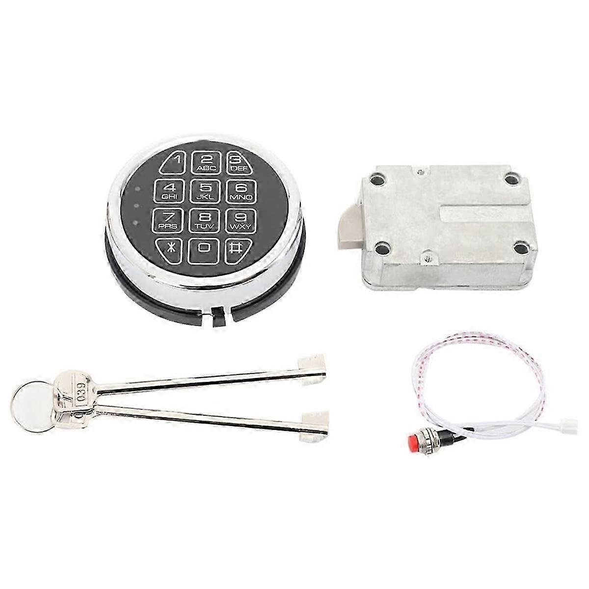 Solenoid Electronic Safe Lock for Security Boxes, Replacement with 2 Keys