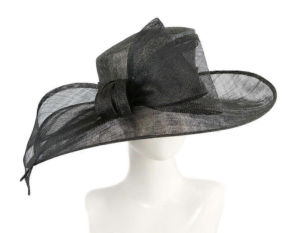 Black sinamay hat with large bow by Max Alexander MA994B