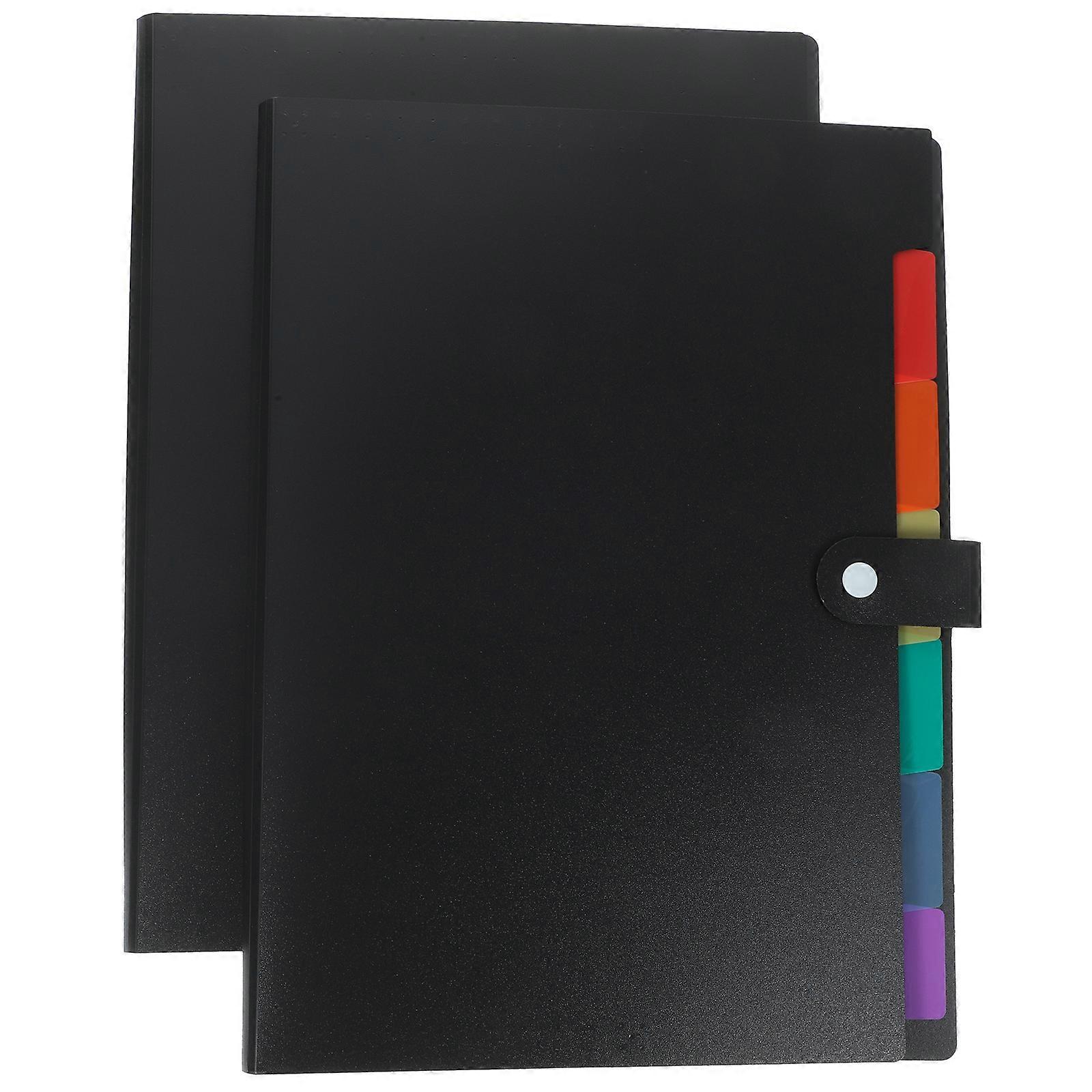 File Folder Accordion Organizer 2Pcs Black for Document Protection