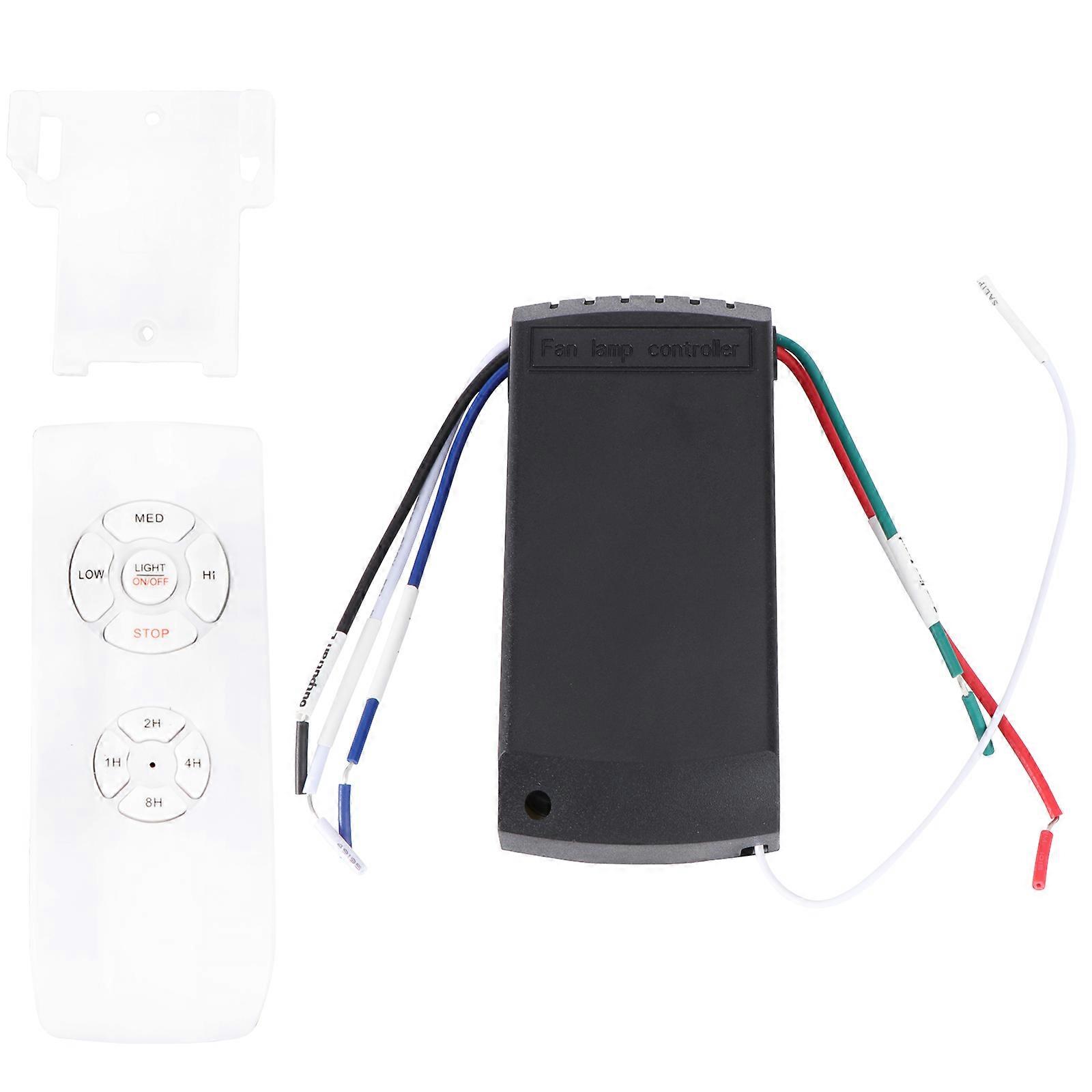 Ceiling Fan Light Receiver Wireless Controller Kit with Timing White