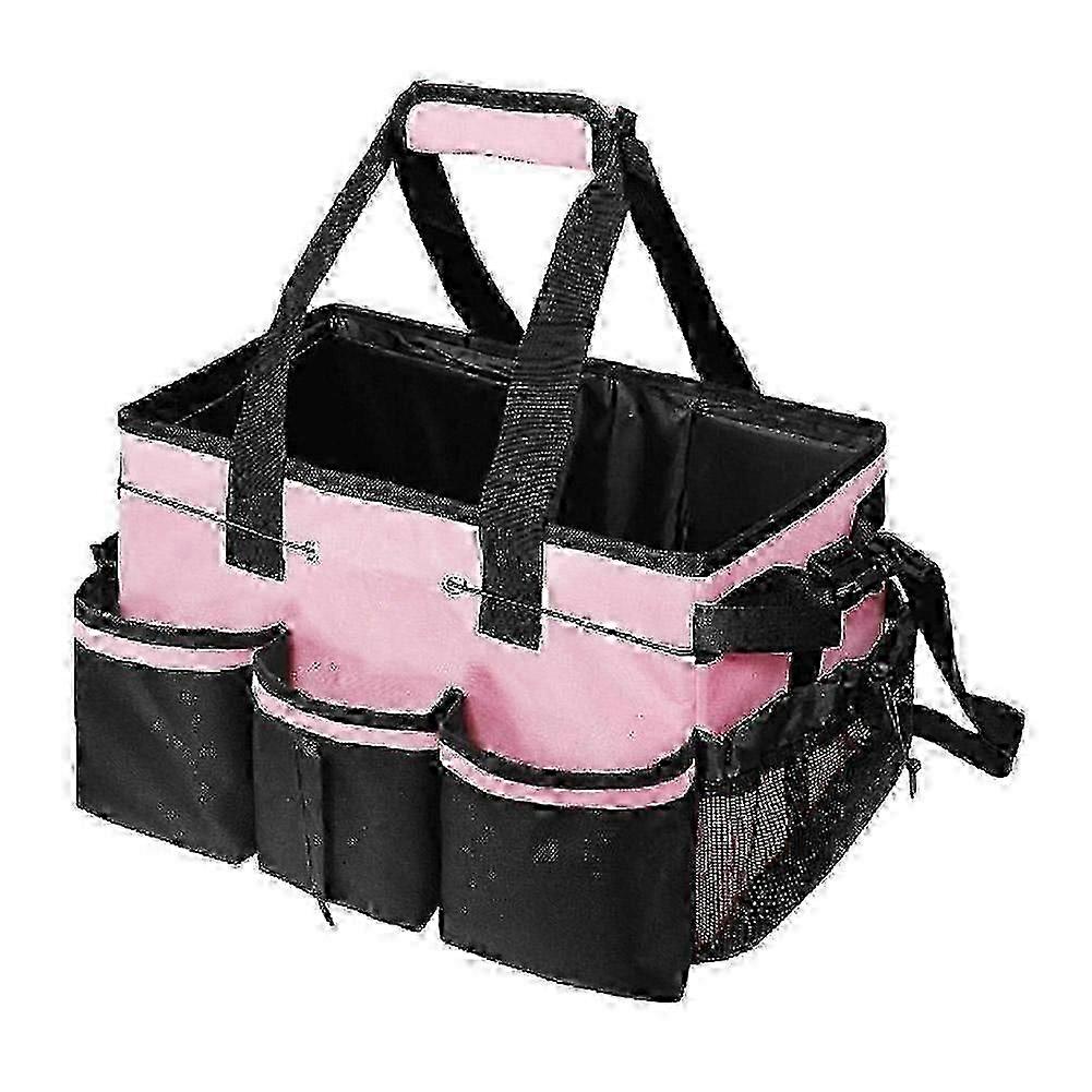 Large Multi-Compartment Cleaning Tote Bag with Removable Dividers