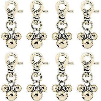2026 Suitable 8 Pack loud Cat & Dog Collar Bells, Dog Triple Bell, Metal Pet Training Bell (Gold)