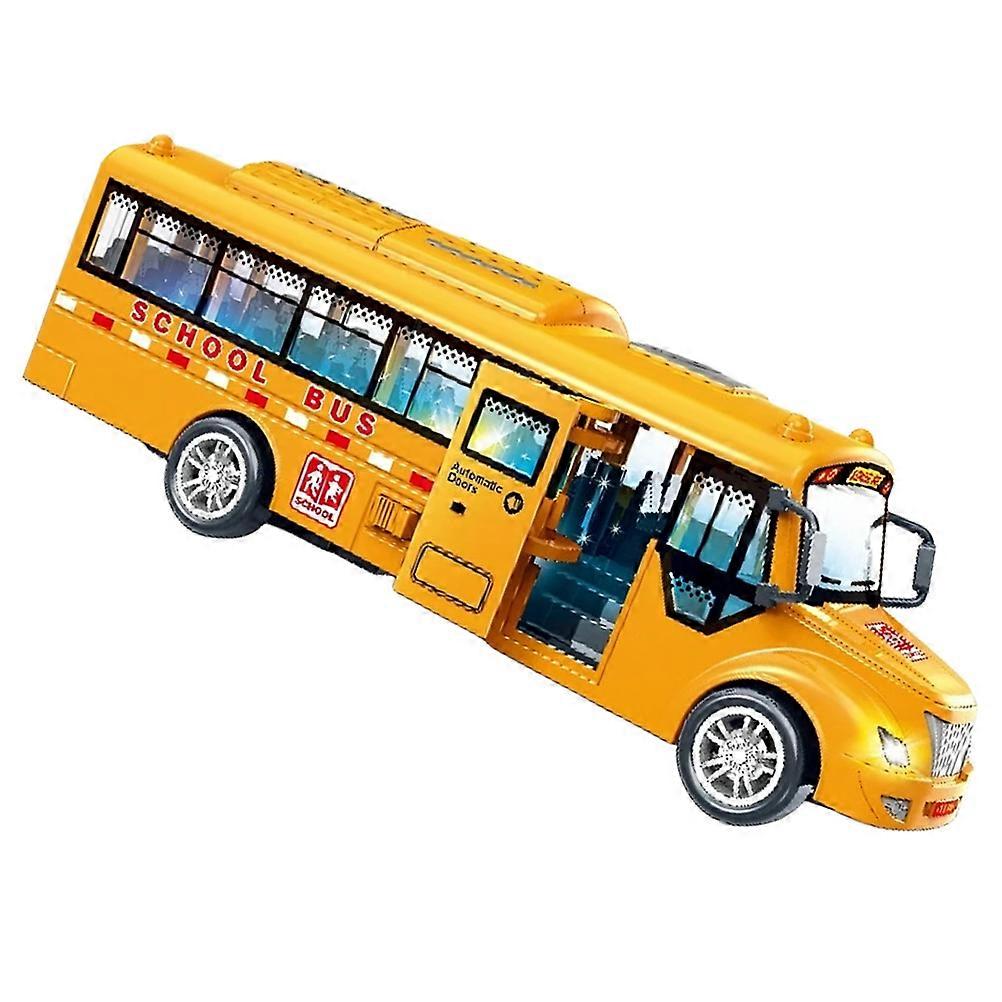 School Bus Toy Model with Light and Playing