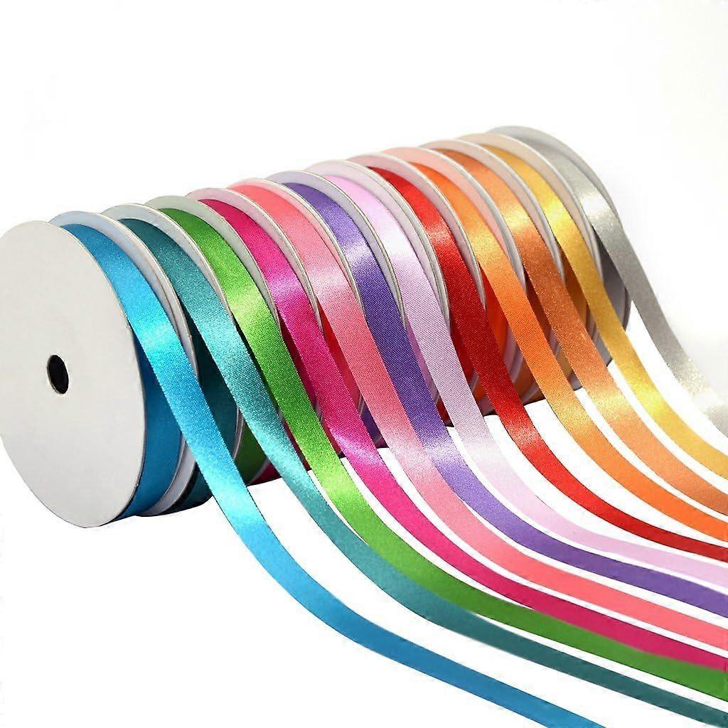 3/8 inch Satin Ribbons Assorted Colors (Solid Bright) Solid Bright