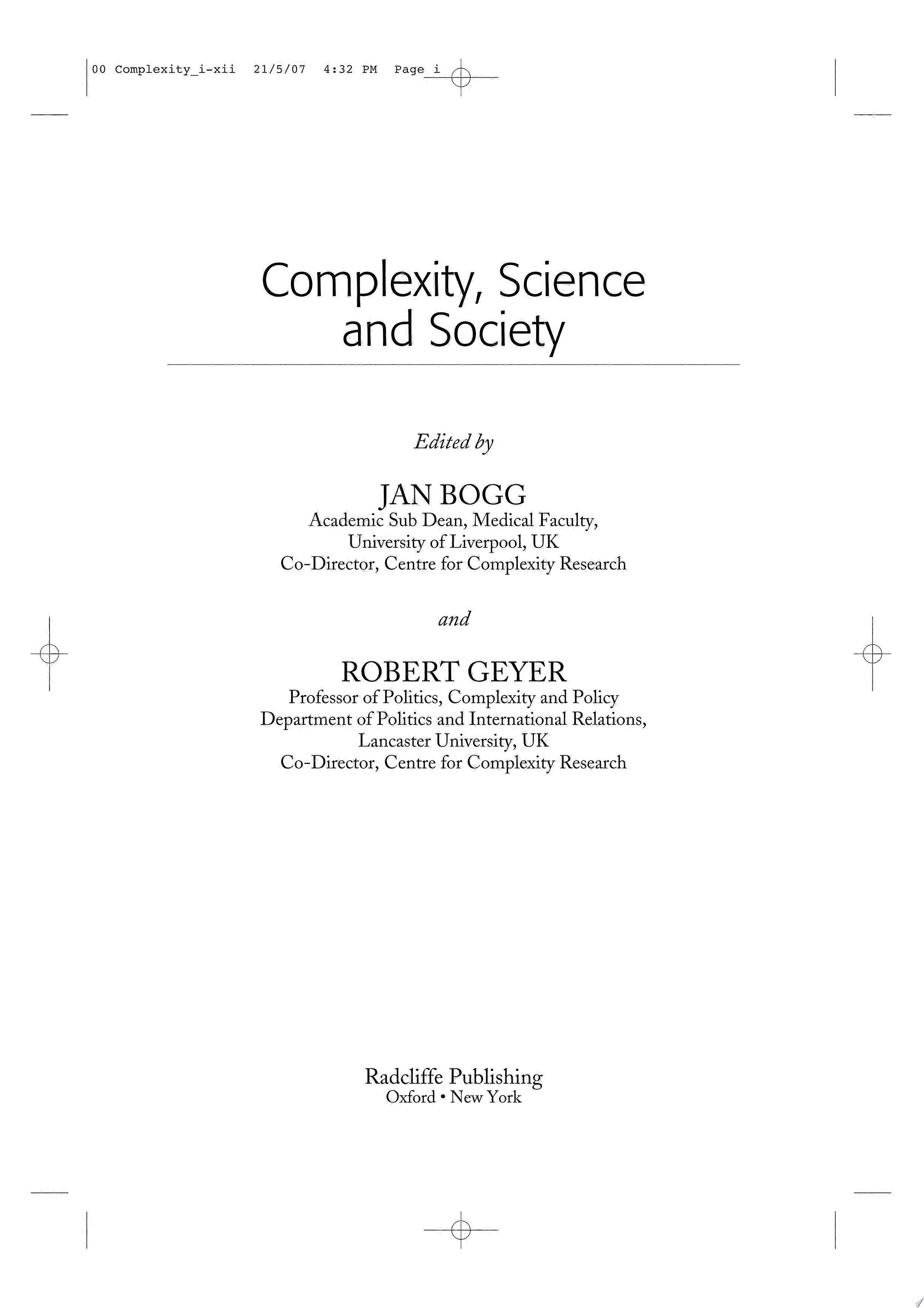 Complexity, science and society