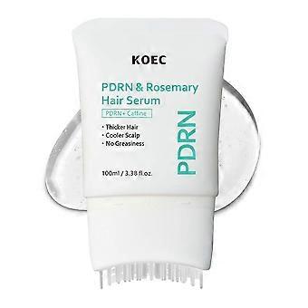 100ml PDRN & Rosemary Hair Serum, Caffeine Scalp Care Serum with Massage Brush, Cooling & Refreshing Non-Greasy Scalp Treatment