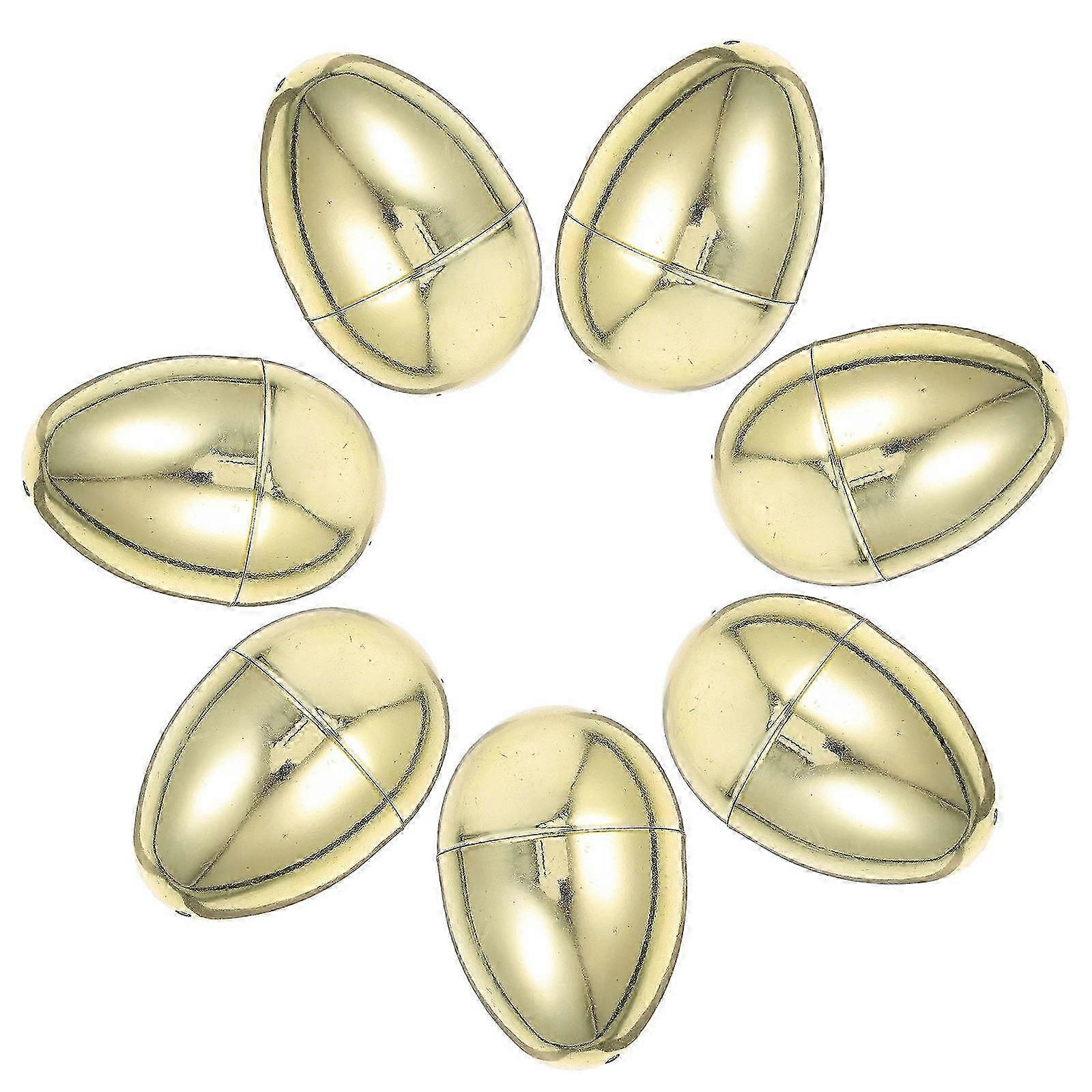 Plastic Easter Eggs Fillable Golden Eggs for Easter Party 12Pcs