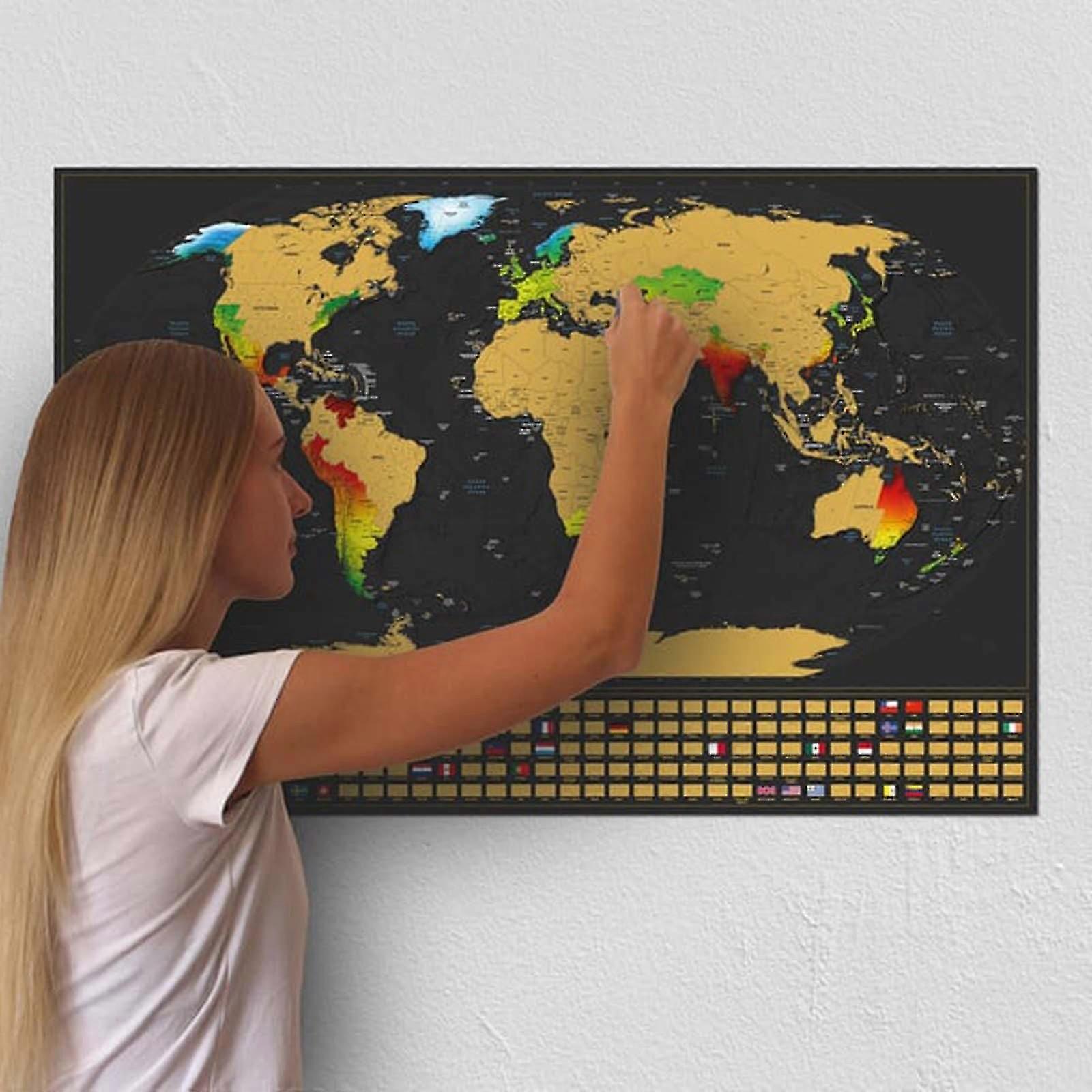 Scratch World Map Poster World Travel Scratchable Map Scratchers
