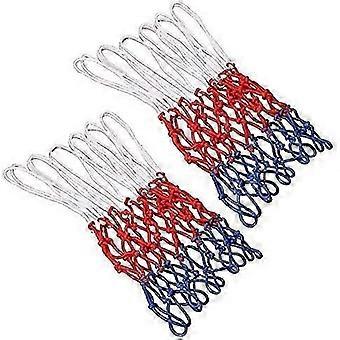 Set of 12 Loops Basketball Nets, Professional Basketball Nets, Blue Red White Net Basketball Hoops, Fits Standard Hoop Sizes