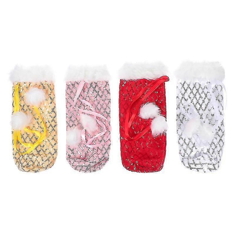 Fabric+plush+glitter Bottle Covers For Decor
