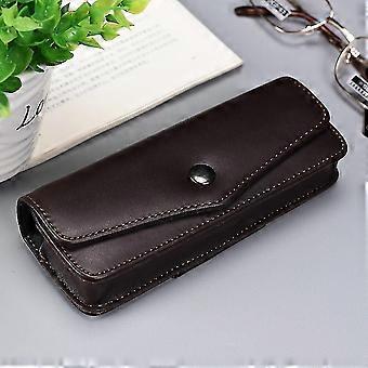 high-quality New Upscale Belt Wearable Cow  Glasses Case Men Portable Leather Reading Glasses Storage Box Phone Bags Tool Carrying Cases-H