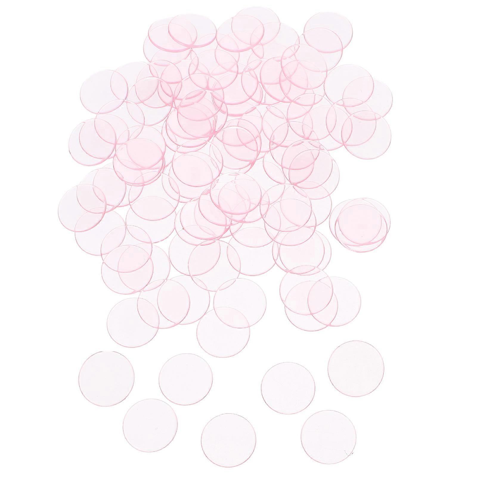 Plastic Chips Counting Chips for Games 100Pcs Translucent Pink