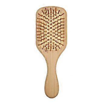 Scalp Massage Comb Bamboo Wooden Bristles Gentle Hair Detangling Portable Design