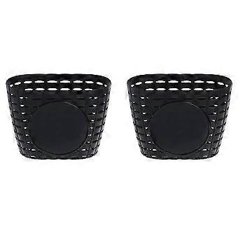 2X Kids Bicycle Basket, Children Plastic Front Handlebar Bike Basket compatible with Storage, Black