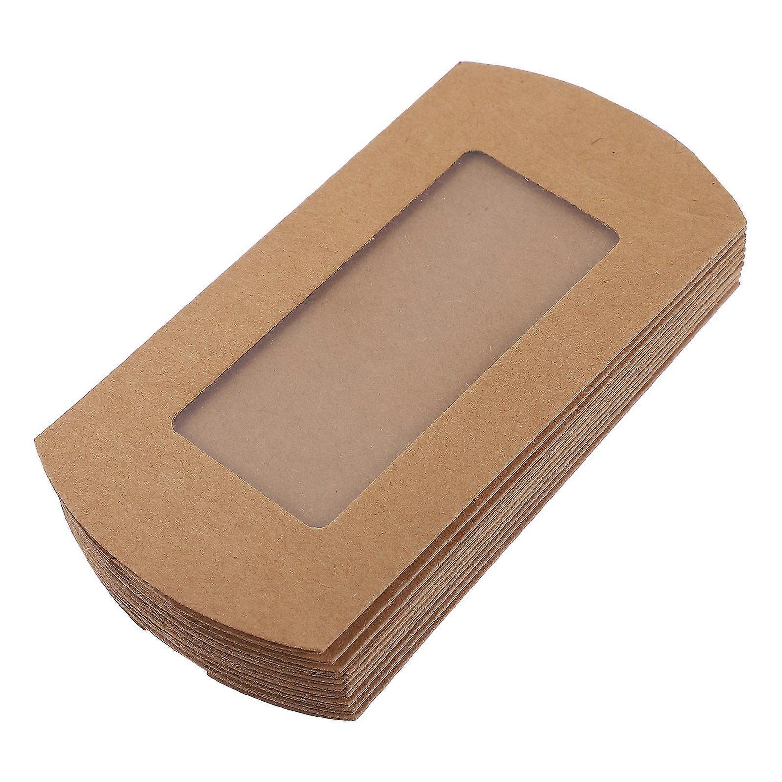 10pcs Pillow Shape Candy Boxes Adorable Gift Boxes Clear Window Present Boxes