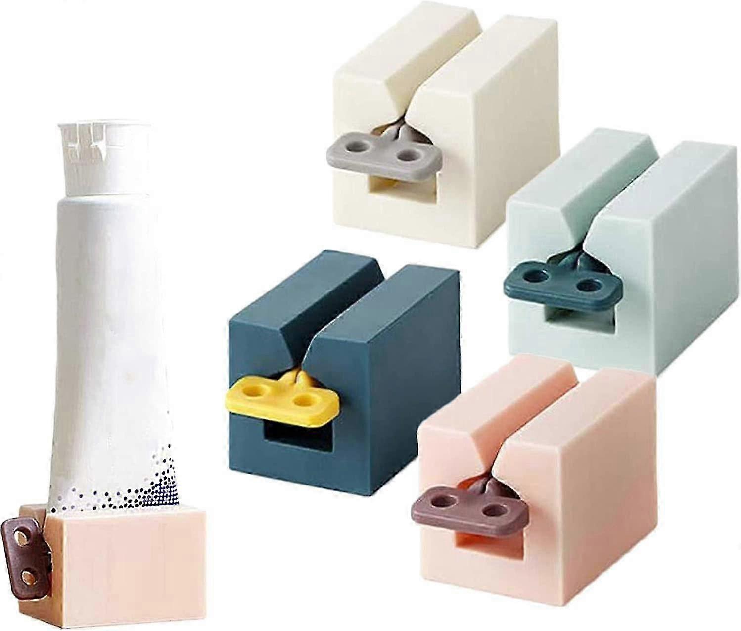 4pcs Rolling Tube Toothpaste Squeezer,Toothpaste Seat Holder(4 Colors)