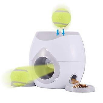 Automatic Pet Feeder Interactive Dog Training Toy Tennis Ball Throwing Machine with Detachable Plates