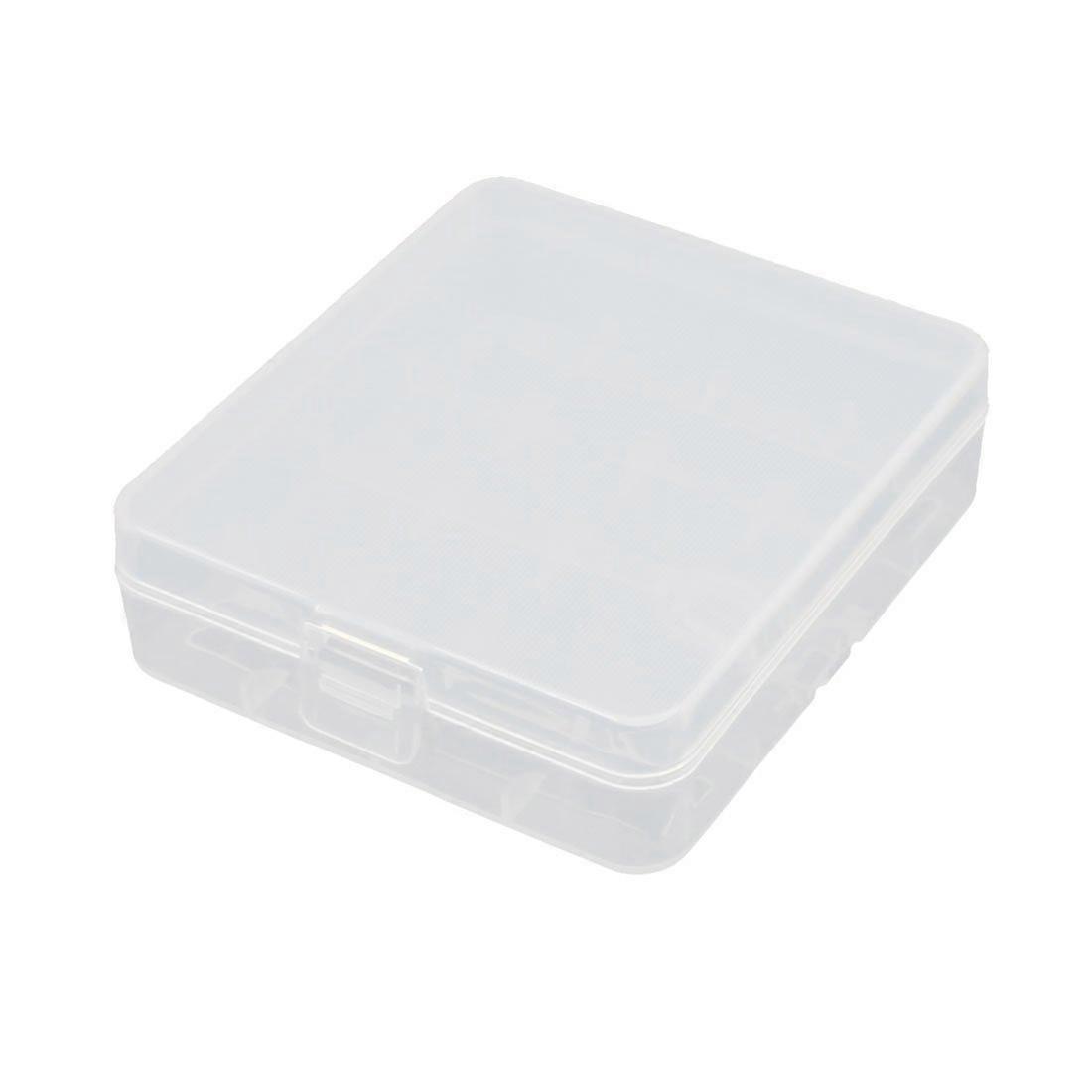 Transparent Hard Plastic Battery Storage Case for AA AAA, Secure Interlockable Organizer Box 82mm
