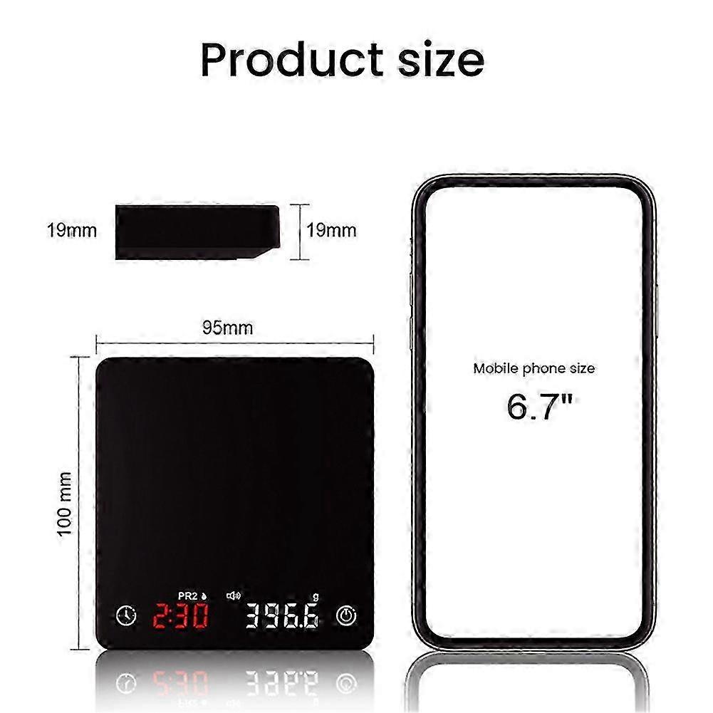 Mini Smart Kitchen Scale Weighing Precision Digital Coffee Scale Espresso with Timer