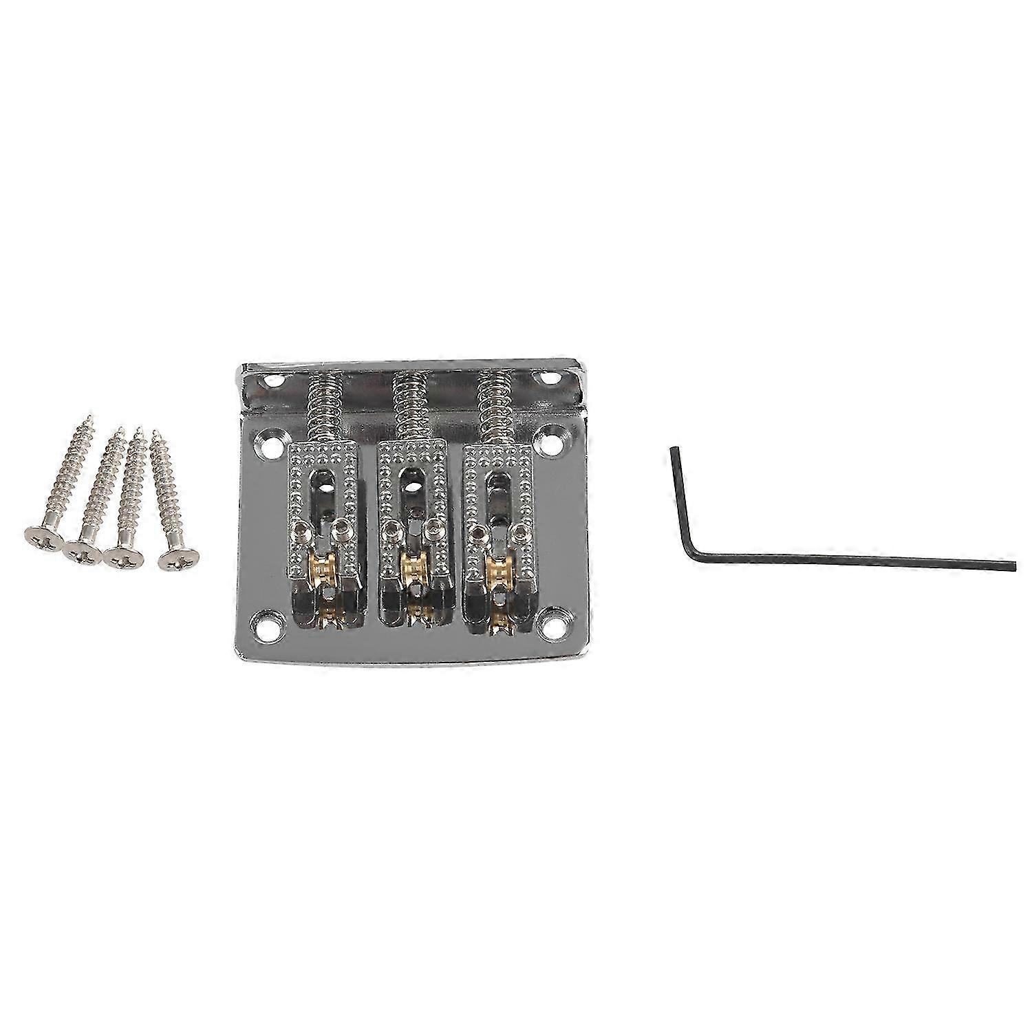 3 String Guitar Ball String Bridge Pull String Hard Tail Guitar Bridge Tail 3 String Guitar Replacement Silver