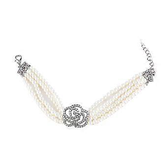 Collar de perlas para cachorros con cuatro filas de perlas (2 unidades) para mascotas