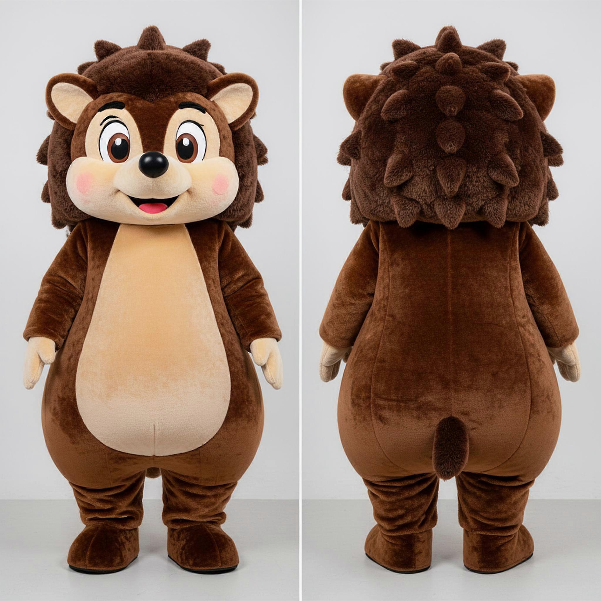 MASTICOT Earthy Brown Friendly Hedgehog Mascot